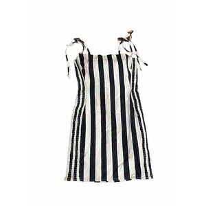 ASTR the Label- Lena Women's Bodycon Navy/Beige Striped Dress Mini Size Small